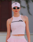 Pink Bow Halter Tennis Top