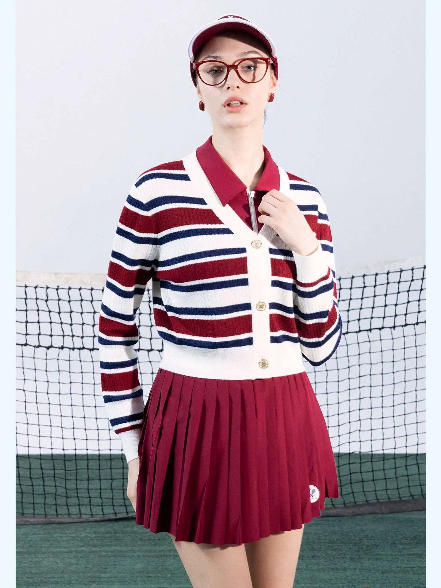 Woman wearing a cardigan