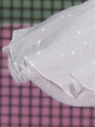 Spin™ Rose Mesh Halter Dress - Tennis White
