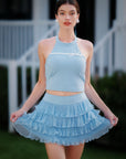 Ruffle Cake Skirt - Blue