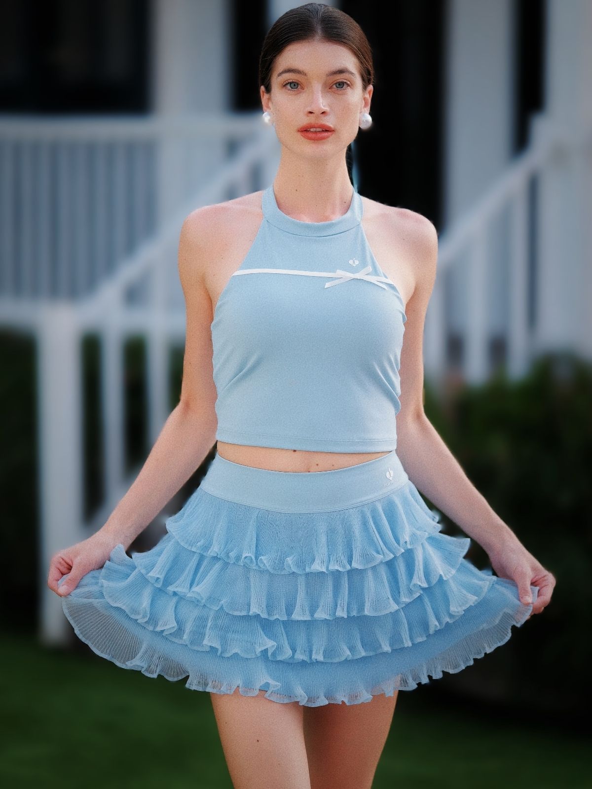 Winni Blue Tiered Tennis Jupo