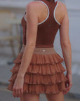 Ruffle Cake Skirt - Coffee Brown