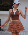 Ruffle Cake Skirt - Coffee Brown