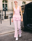 Ruffle Skirted Flared Tennis Pants - Pink