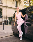 Ruffle Skirted Flared Tennis Pants - Pink