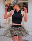 Spin™ Leopard Print Mesh Skirt