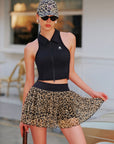 Spin™ Leopard Print Mesh Skirt