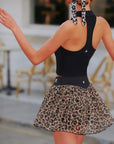 Spin™ Leopard Print Mesh Skirt
