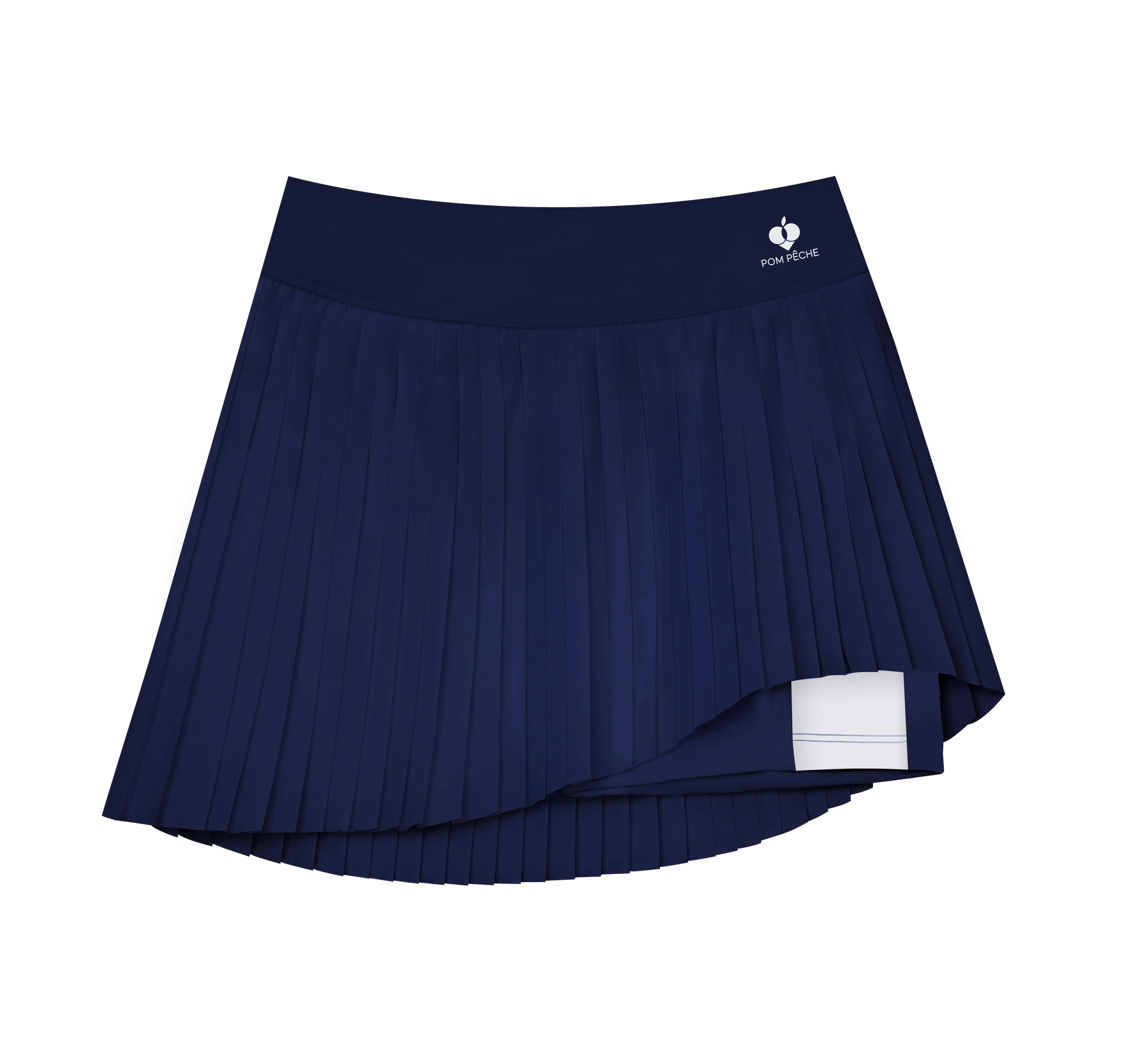 Short Pleated Tennis Skirt Navy Blue - Asymmetrical Charm