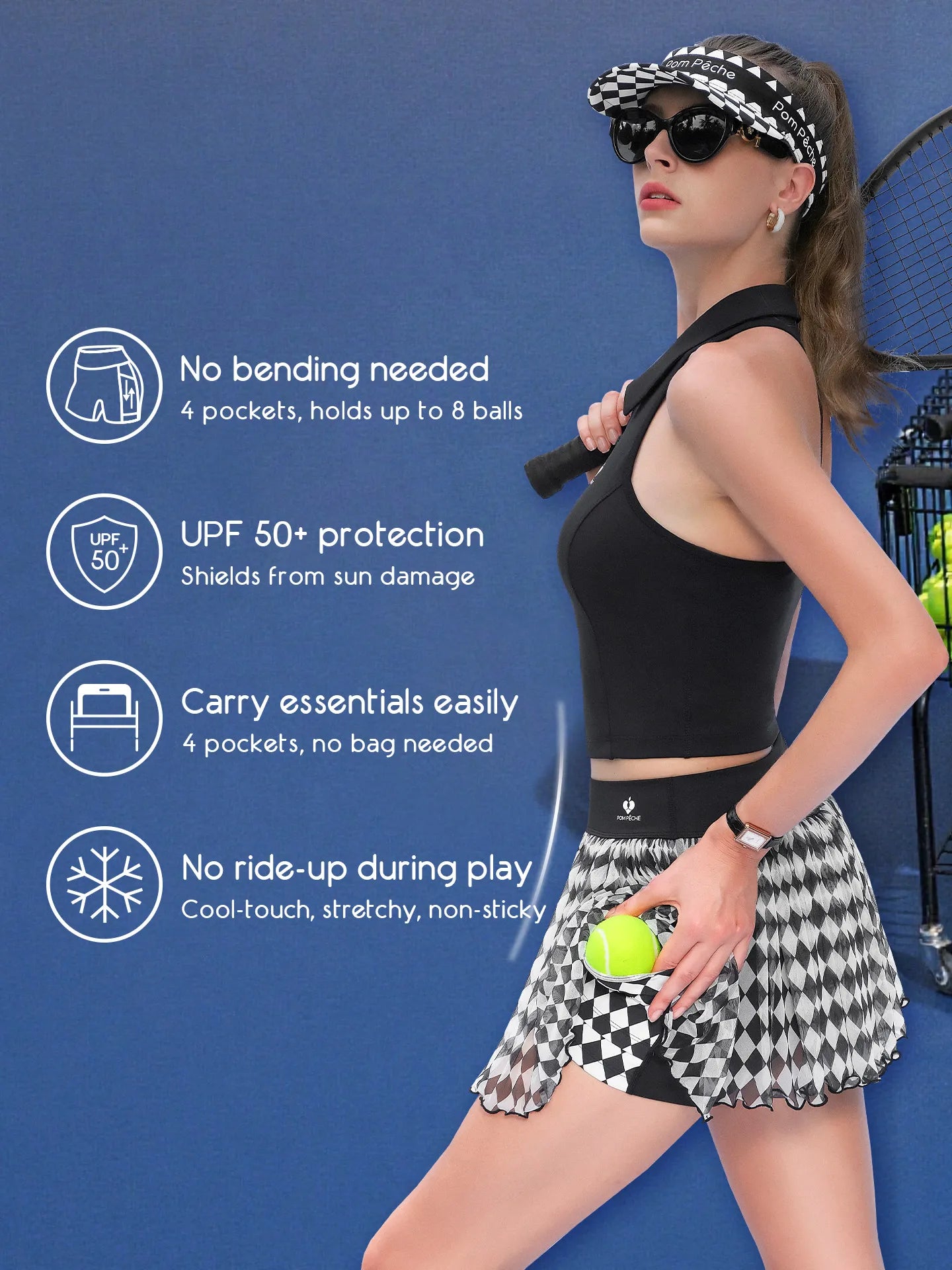 Spin™ Diamond Mesh Skirt - Black