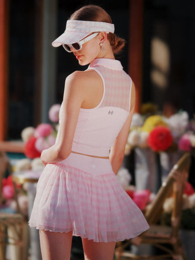 Spin™ Diamond Mesh Skirt - Light Pink