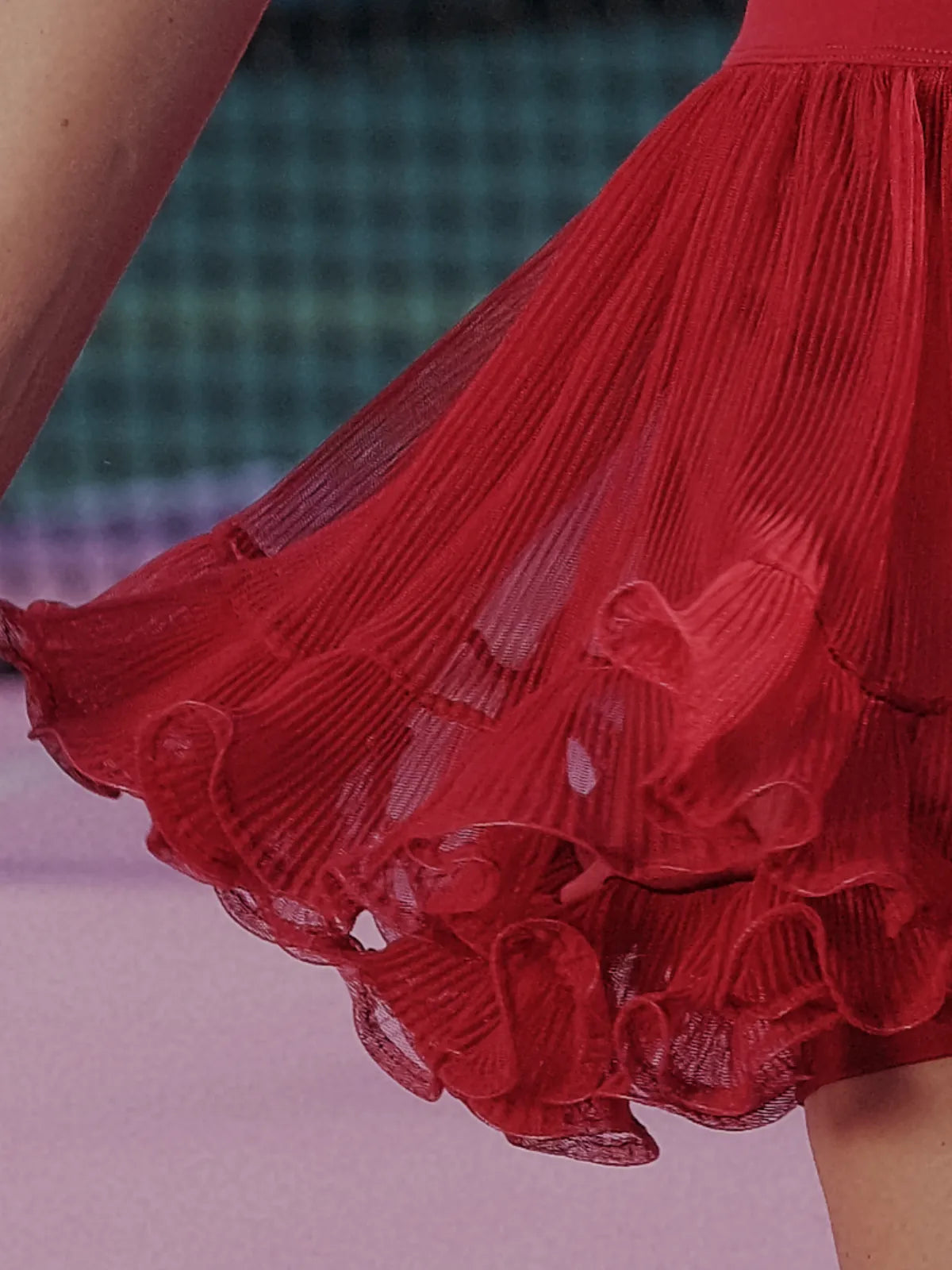 Spin™ Rose Ruffle Skirt - Wine Red