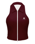 Tennis Zip Tank Top - Wine Red