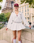 Flowy A-Line Tennis Skirt - White
