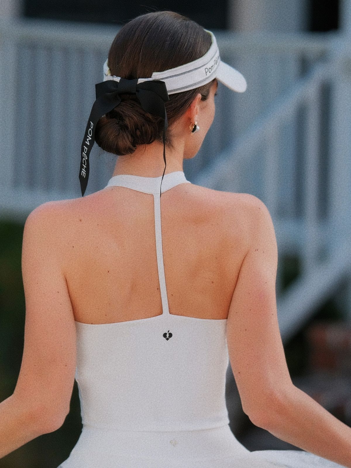 White Bow Halter Tennis Top