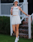 White Bow Halter Tennis Top