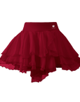 Spin™ Petal Tiered Tennis Skirt – Wine Red