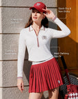 Betty Boop™ Half-Zip Pullover – V-neck polo, cooling breathable, quick-dry, slim fit