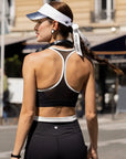 Betty Boop Mesh Back Tank Top Black back view, showcasing breathable mesh back, racerback design, and comfortable stretch for tennis and active movement