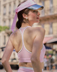 Betty Boop Mesh Back Tank Top Pink back view, showcasing breathable mesh racerback design, freedom of movement, and a sporty flattering silhouette