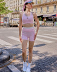 etty Boop Mesh Back Tank Top Pink, women's tennis tank top with flattering fit, racerback design, breathable mesh back, and retro sporty style
