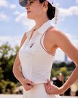 Betty Boop Poise Lighthearted Polo Tank side detail, featuring breathable  design and lightweight sporty feminine style