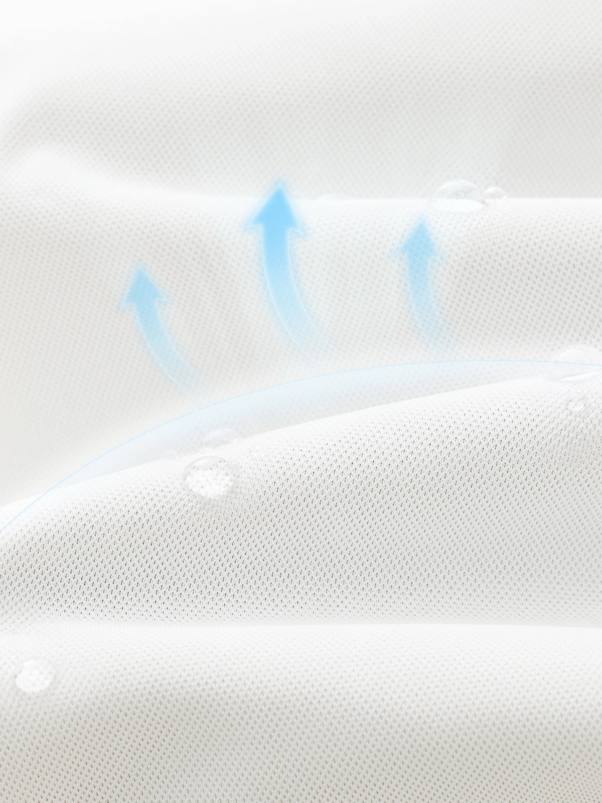 Betty Boop Poise™ V-Neck Polo Top fabric detail – textured piqué, quick-dry breathable construction, cool-to-the-touch lightweight material