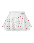 Betty Boop Spin™ Heart Dot Lace Tennis Skirt White Red – High-Waist Women's Sports Skirt, Pom Pêche