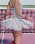 Betty Boop Spin™ Heart Dot Lace Skirt flowing movement, elegant asymmetrical tennis skirt for court and lifestyle