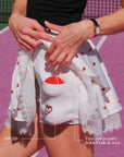 Tennis Skirt with Built-in Shorts, UPF 50+ & Four Pockets – Holds 8 Balls, Betty Boop™ Heart Dot Activewear