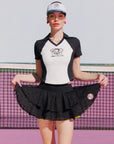 Women's Tennis Top & Skirt Outfit – Betty Boop™ White Black Activewear Set for Tennis & Pickleball