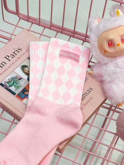 2 Pairs Argyle Socks – Pink & Blue