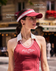 Checkered Cooling Tennis Visor – LYCRA® fabric, adjustable buckle, UPF 50+ sun protection callout