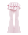 Ruffle Skirted Flared Tennis Pants - Pink