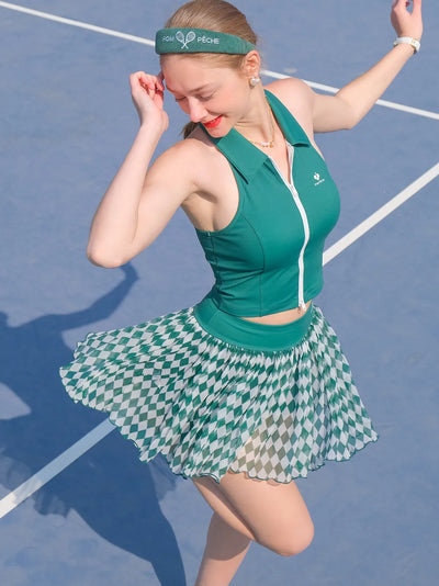 Spin™ Diamond Mesh Skirt - Green