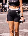 High Slit Contrast Active Shorts Navy detail, showcasing lightweight cooling fabric, breathable design, quick-dry performance, and comfortable built-in liner