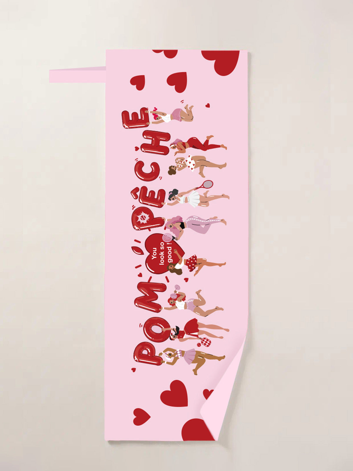 Illustrated Energy Sports Towel flat lay full view, showcasing complete graphic design, lightweight size, soft fabric, and portable sports towel style