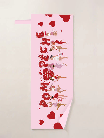 Illustrated Energy Sports Towel flat lay full view, showcasing complete graphic design, lightweight size, soft fabric, and portable sports towel style