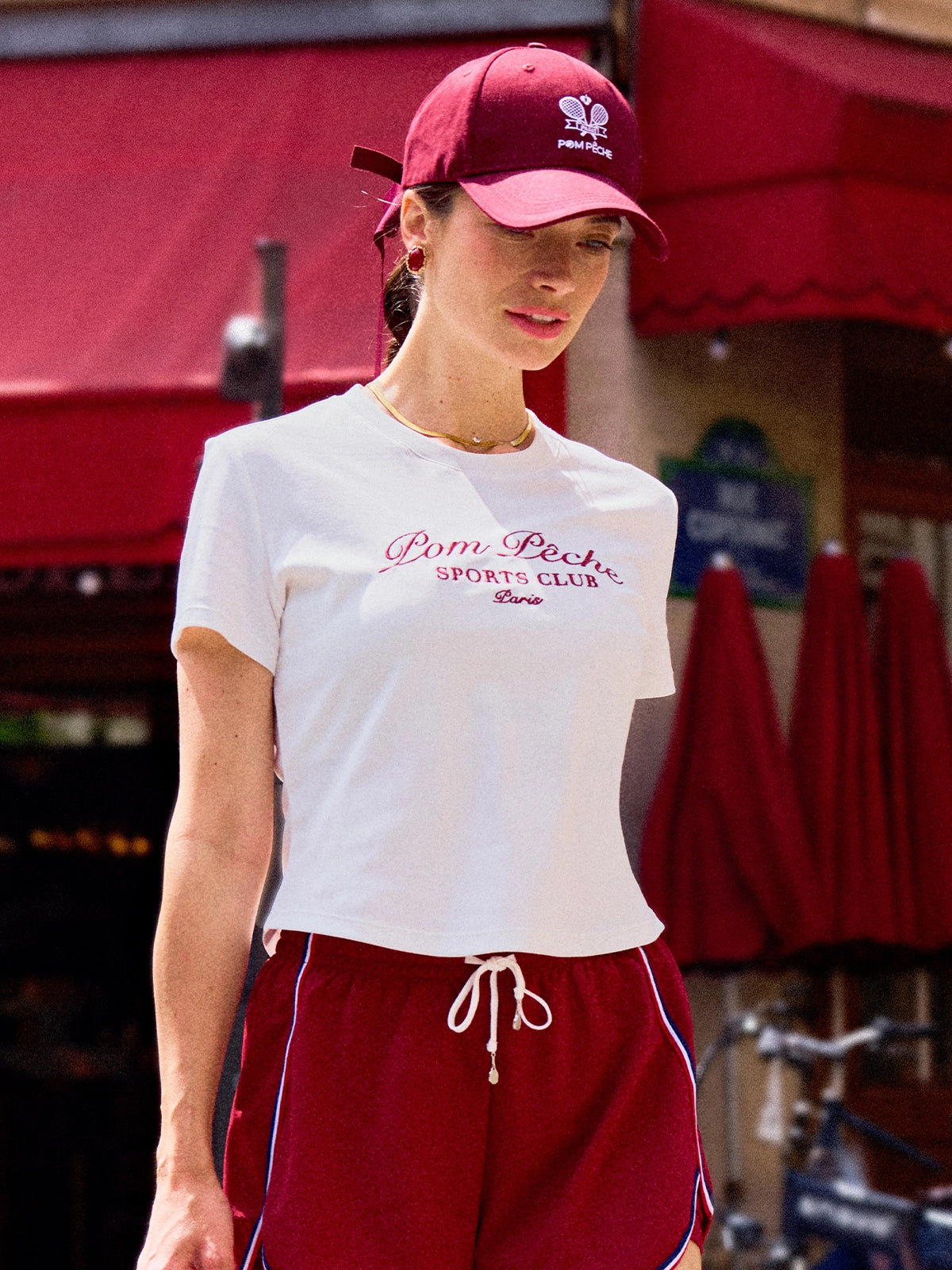 Ivy League Chic Tennis Top White – Women's Activewear Tee for Everyday Wear & Street Style, Paris Inspired