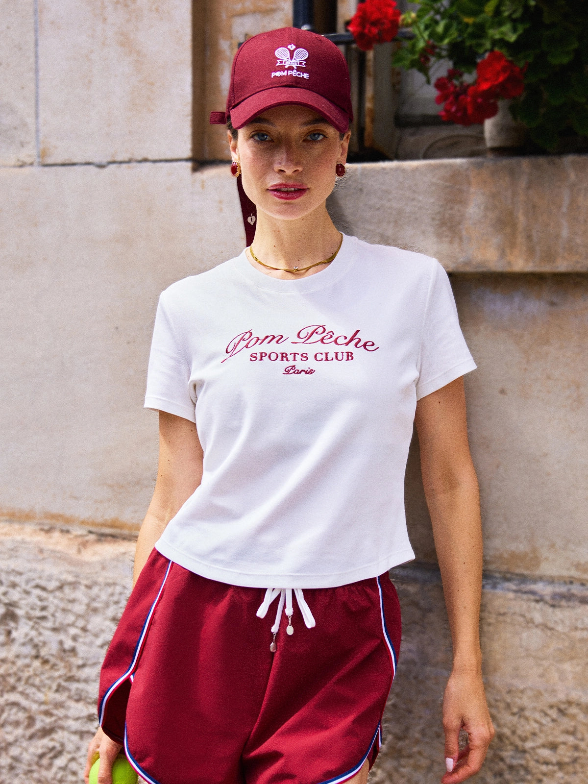 Ivy League Chic Women's Tennis Top in White – Slim Fit Embroidered Activewear Tee for Court & Everyday Wear
