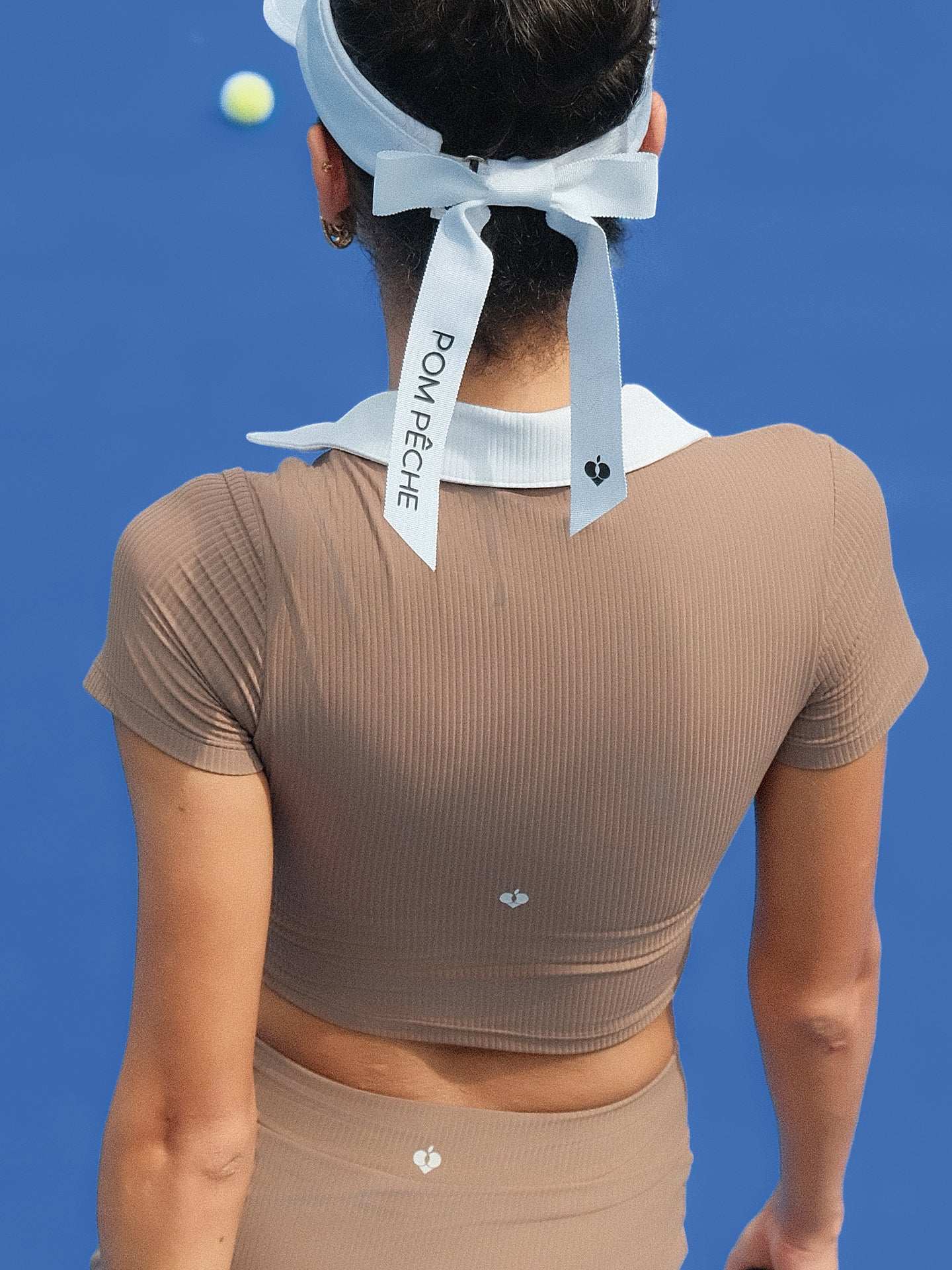 PARKER Tight-Fit Polo Top with Bra Pad - Mocha