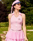 Pink tennis sleeveless polo tank with betty boop print
