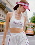 Poise Mesh Back Tank Top White, women's tennis tank top with flattering U neckline, breathable mesh back, built-in padded bra, and elegant sporty design