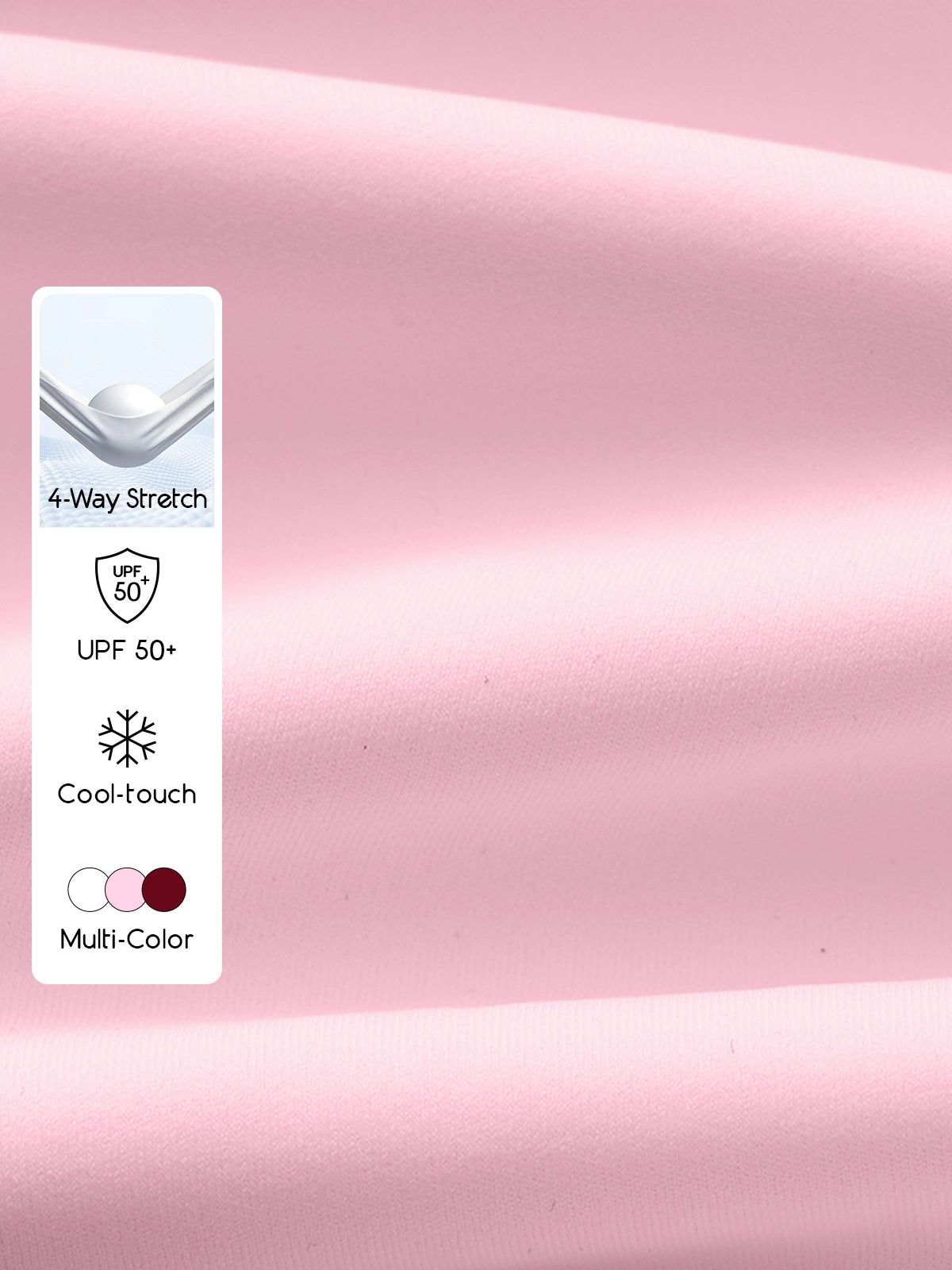 Poise Rose Halter Polo Tank Pink fabric detail, featuring premium LYCRA® nylon-spandex stretch fabric, cool-touch feel, moisture-wicking and UPF 50+ protection