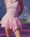 Rose Halter Polo & Petal Tiered Tennis Set – Pink