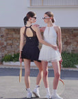 The Spin™ Waltz multi-layered tennis skirt video dynamically showcases its flowing movement and elegant pleated design.