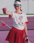 Betty Boop Bow-On Sports Tee - White & Paris Red