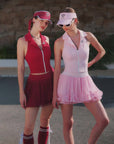 Poise™ Rose Halter Polo Tank - Paris Red
