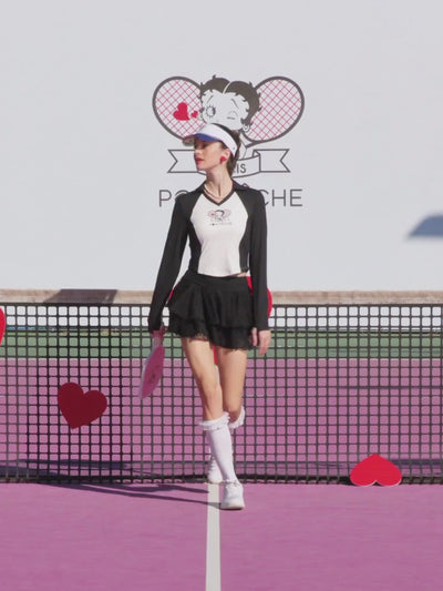 Betty Boop Tennis Tee - White & Paris Black Video
