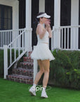 White Bow Halter Tennis Top